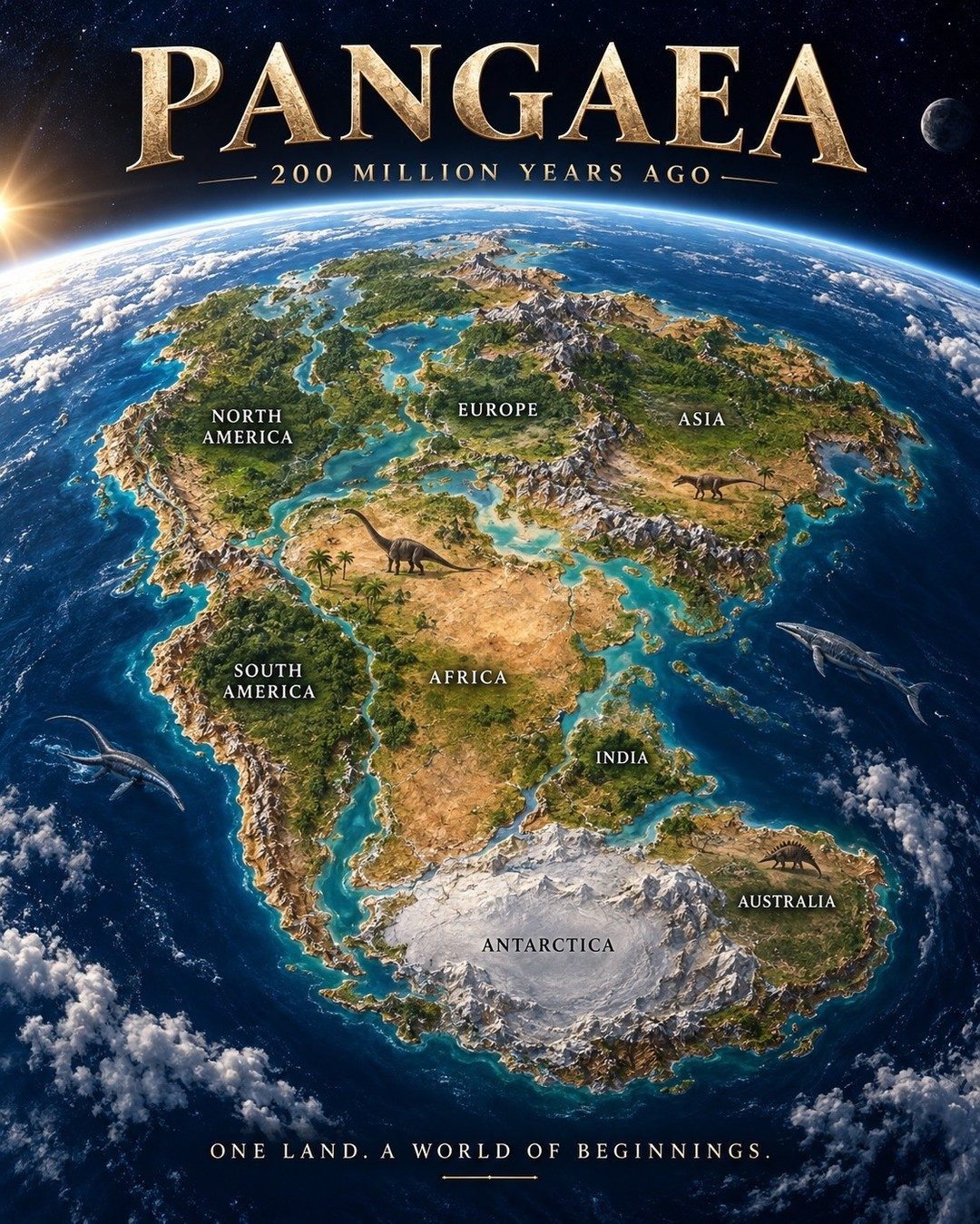 Pangaea Supercontinent: 200 Million Years Ago