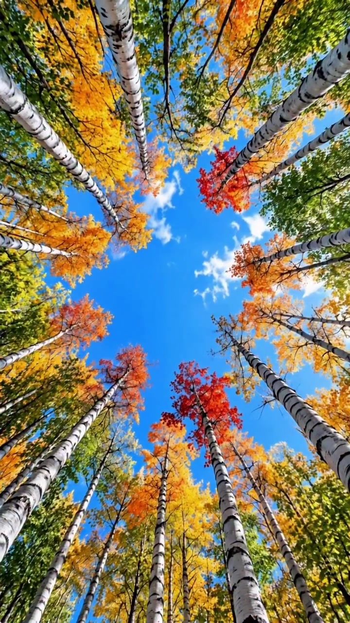 Autumn Forest Canopy View: Vibrant Fall Colors