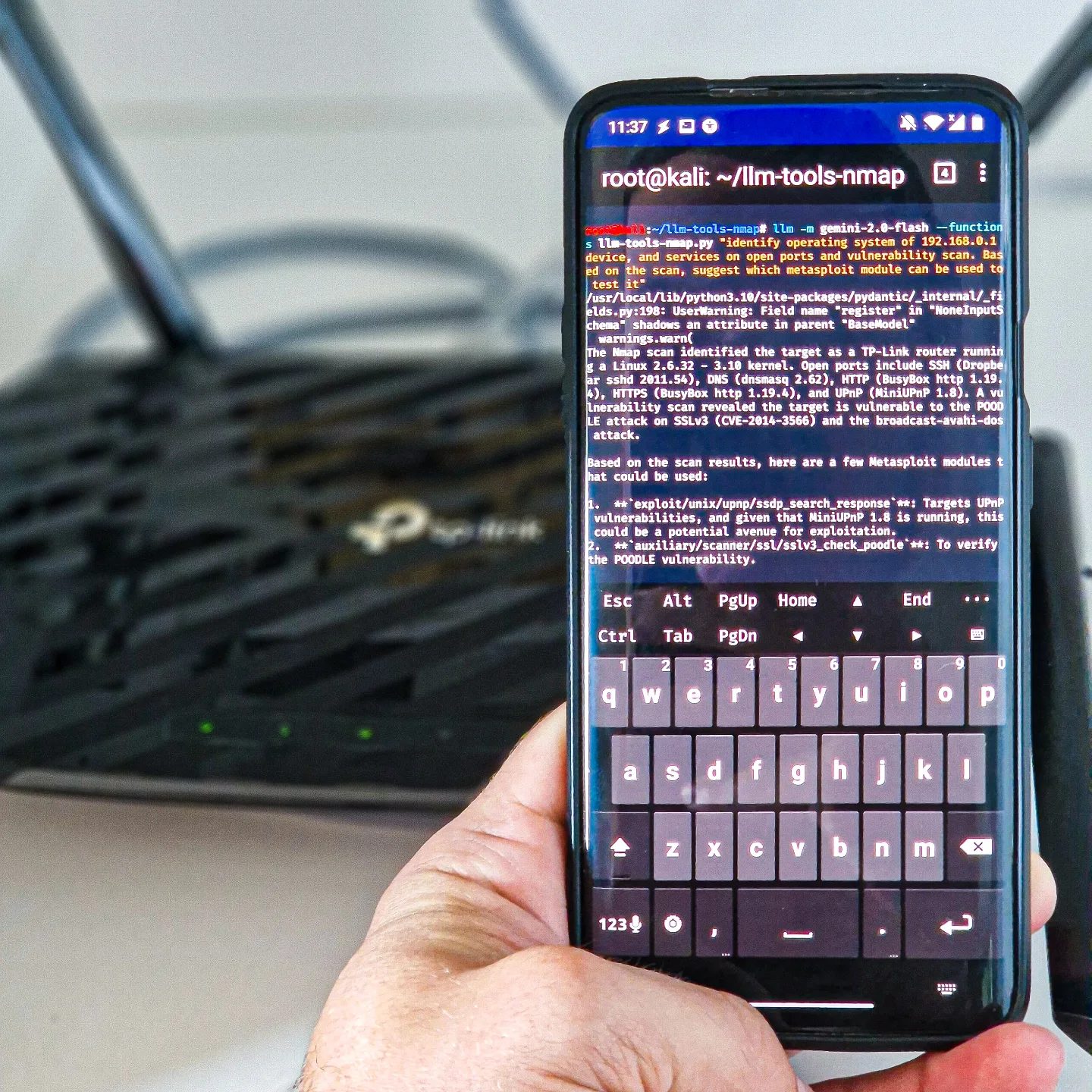 **Nmap Cybersecurity Scan on Android: Identify TP-Link Router Vulnerabilities**