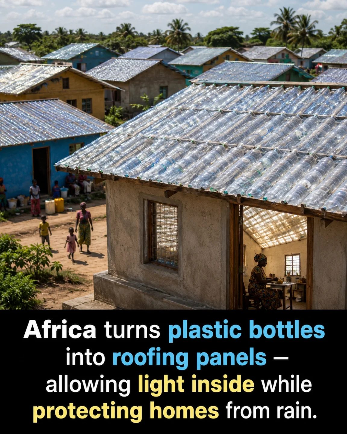 Innovative Plastic Bottle Roofing in Africa