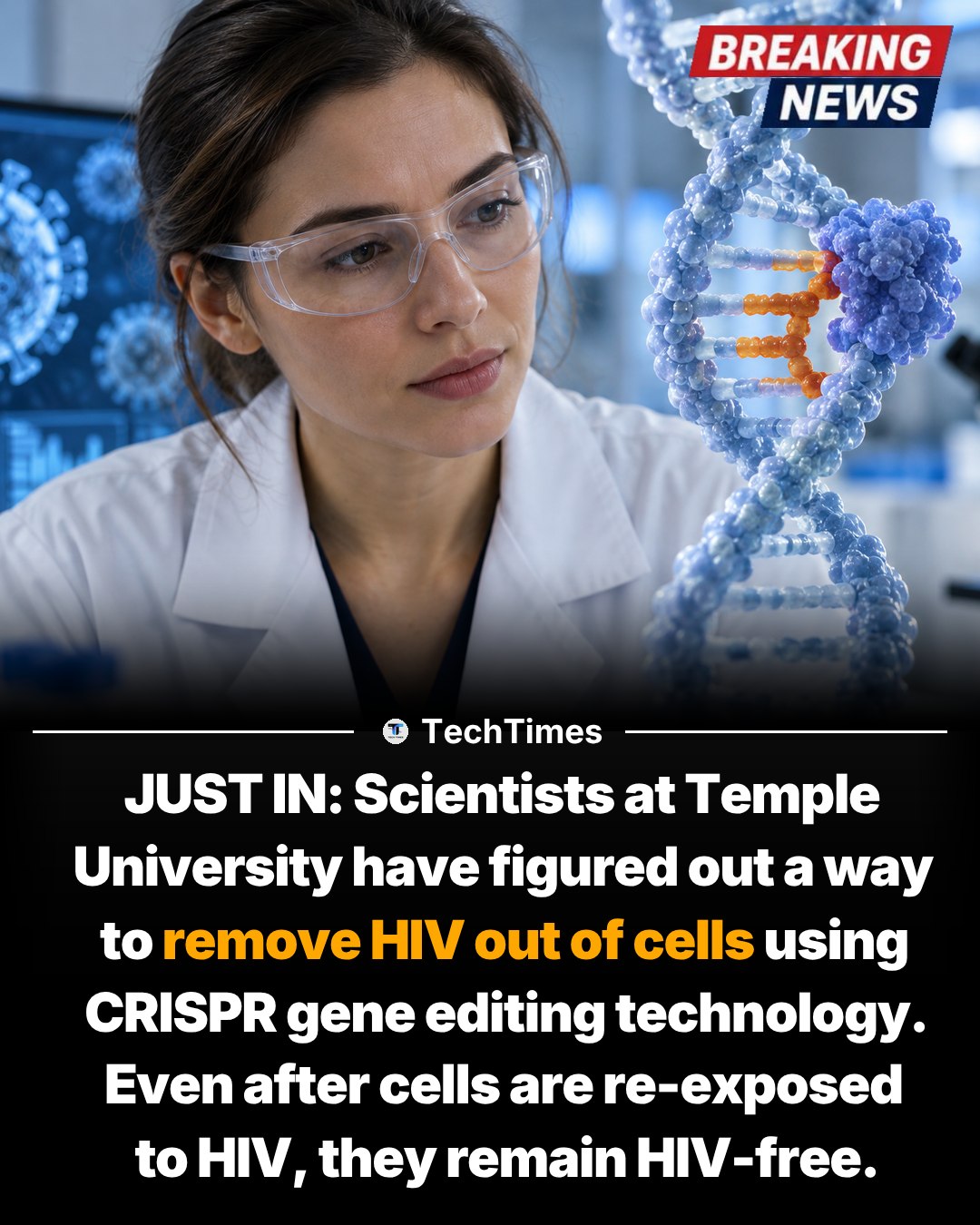 HIV Gene Editing Breakthrough at Temple University