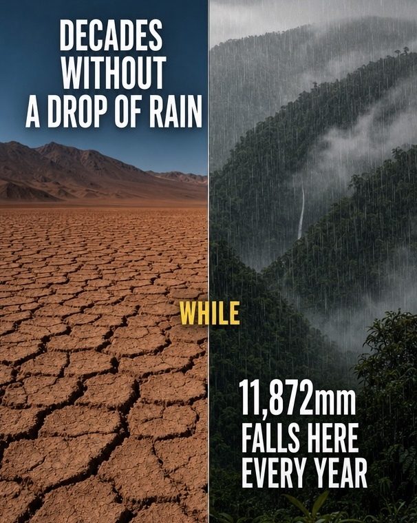 Climate Contrast: Desert vs Rainforest Rainfall