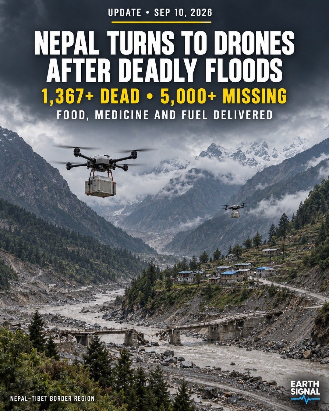 Nepal Flood Relief: Drones Deliver Aid After Deadly Floods