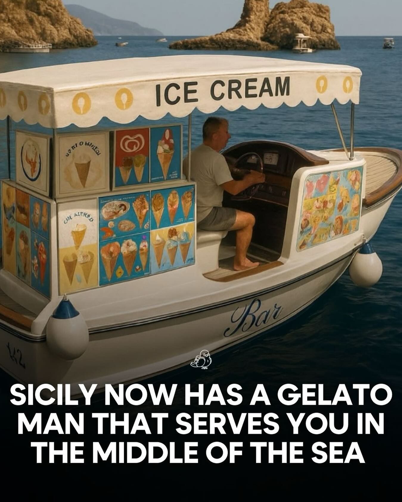 Sicily's Summer Gelato Boat Bar