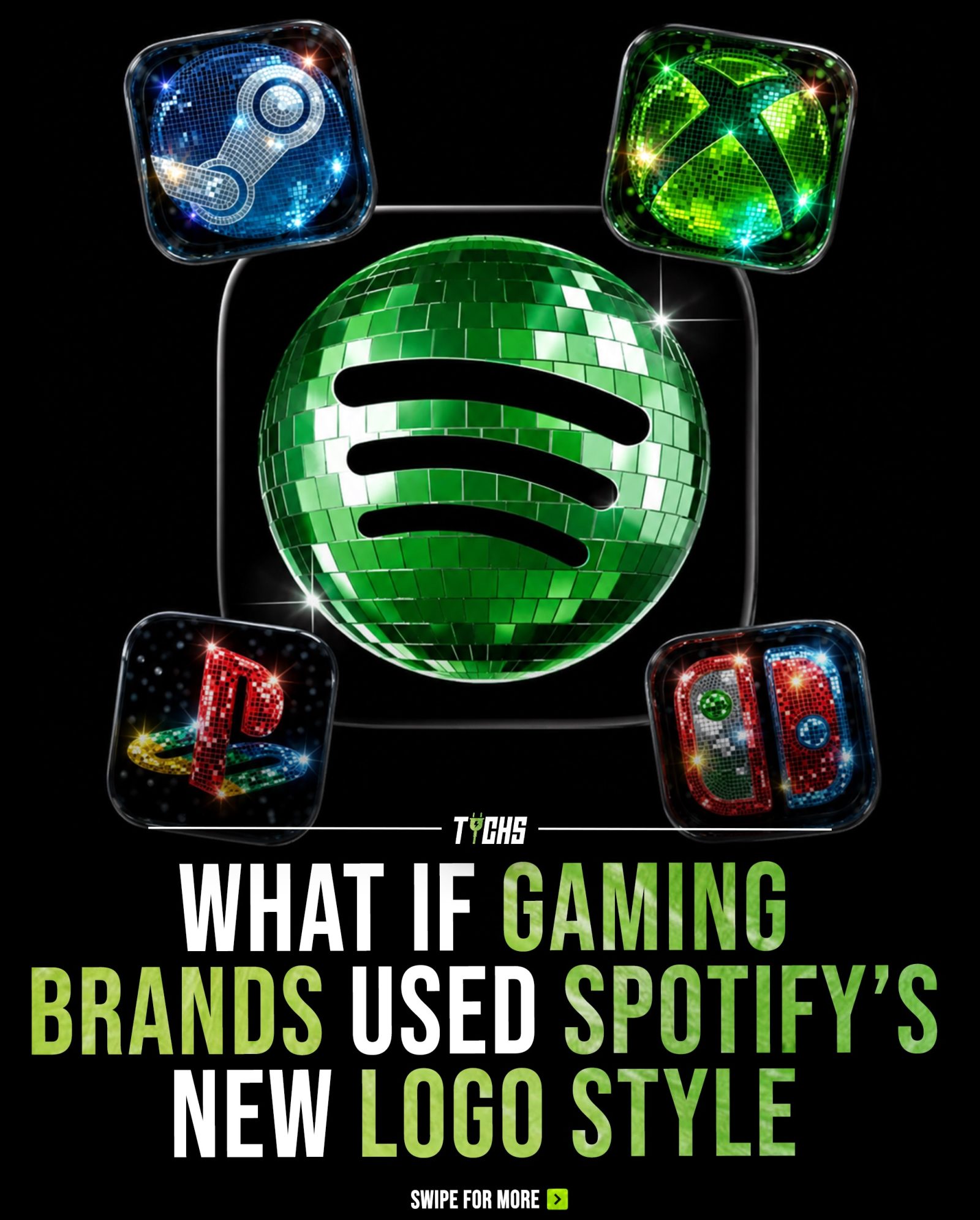 Spotify-Inspired Gaming Logo Redesign: A Retro-Futuristic Trend