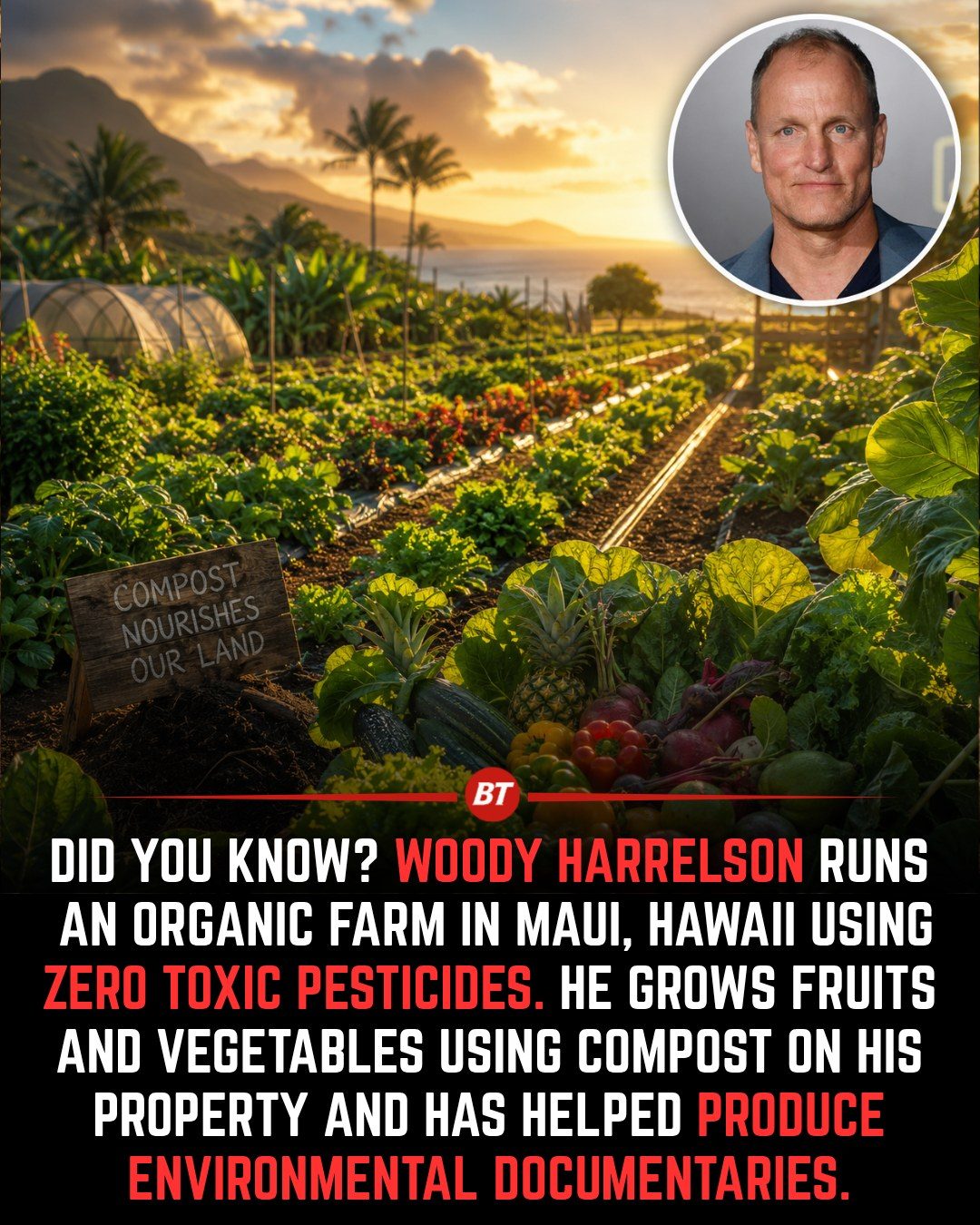 Woody Harrelson's Eco-Friendly Farming in Maui