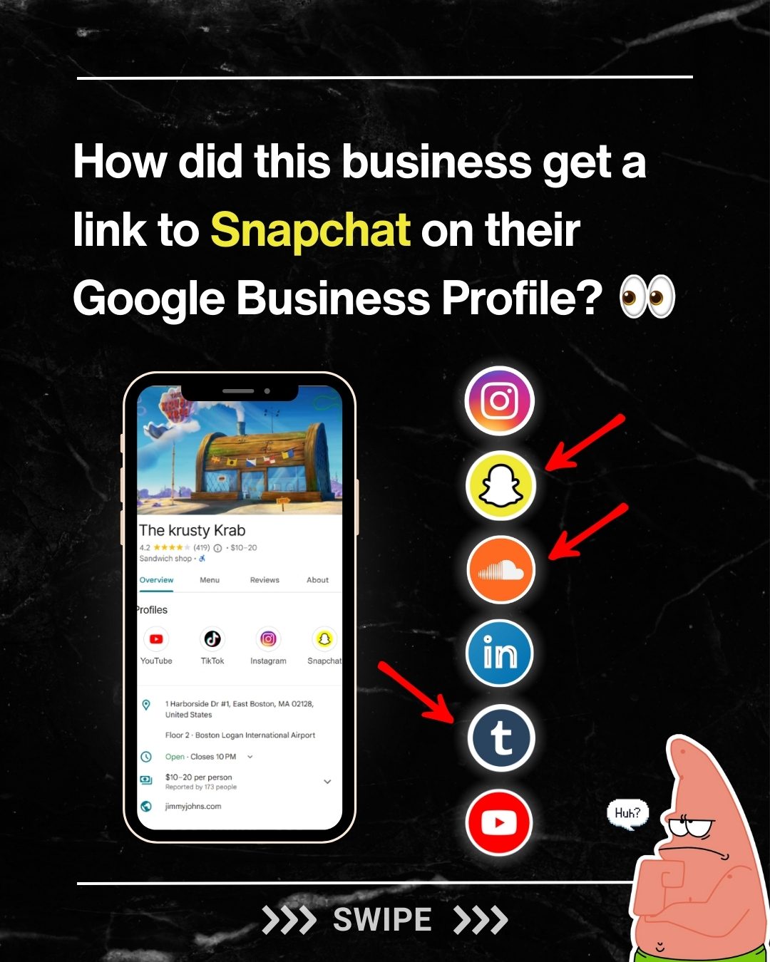 Google Business Profile: Snapchat Link Mystery