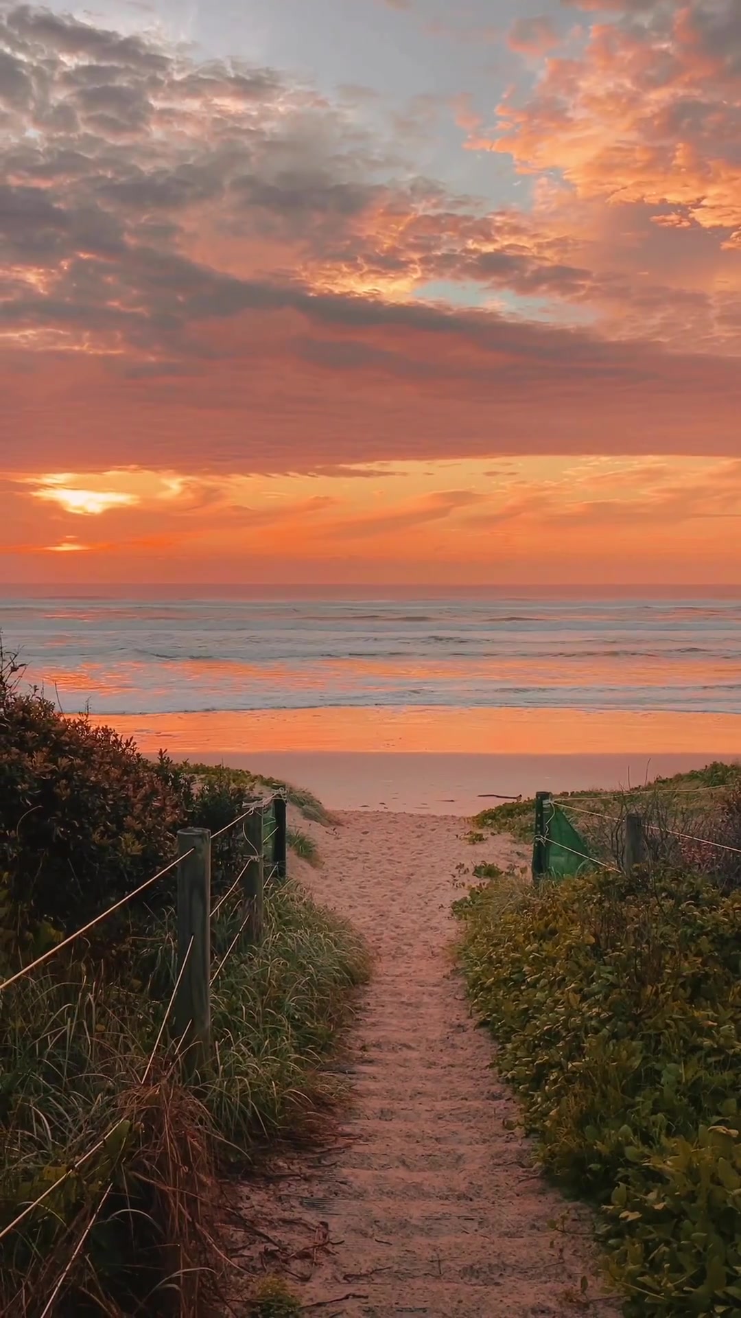 Sunset Beach Scenery: Surfers and Vibrant Skies
