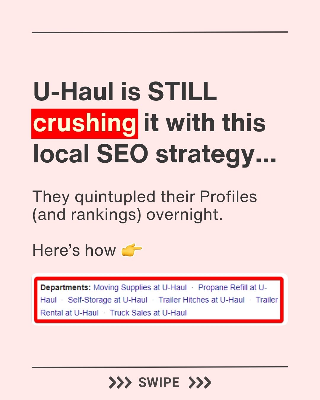 U-Haul's Local SEO Success: Quintupling Profiles with Department Profiles