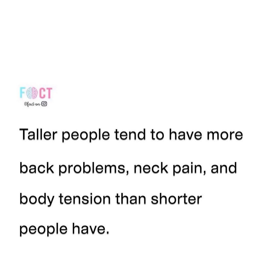 Taller People Face More Back Pain, Neck Pain, and Body Tension