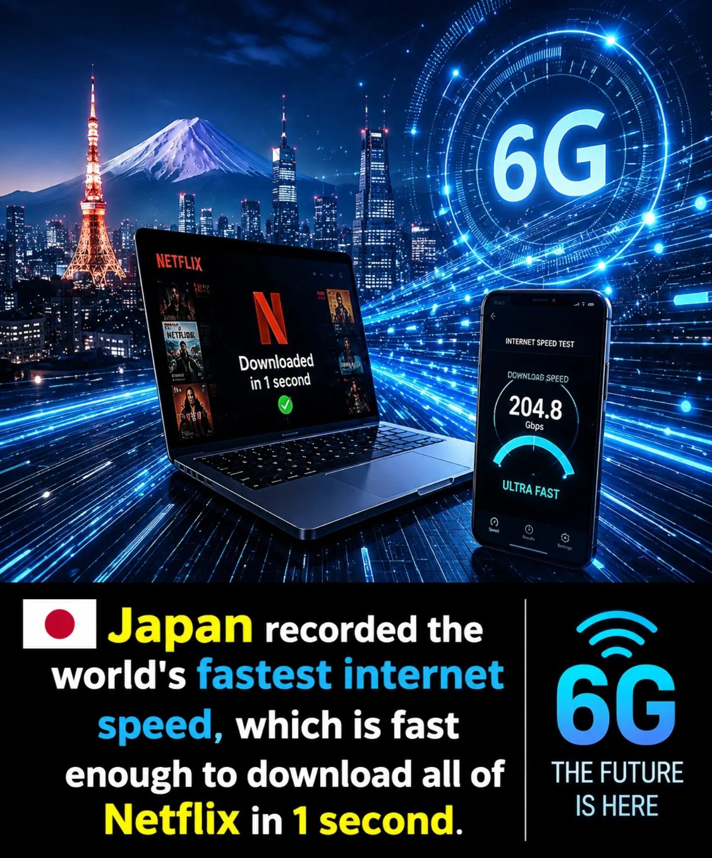 Japan's 6G Internet: Download Netflix in 1 Second