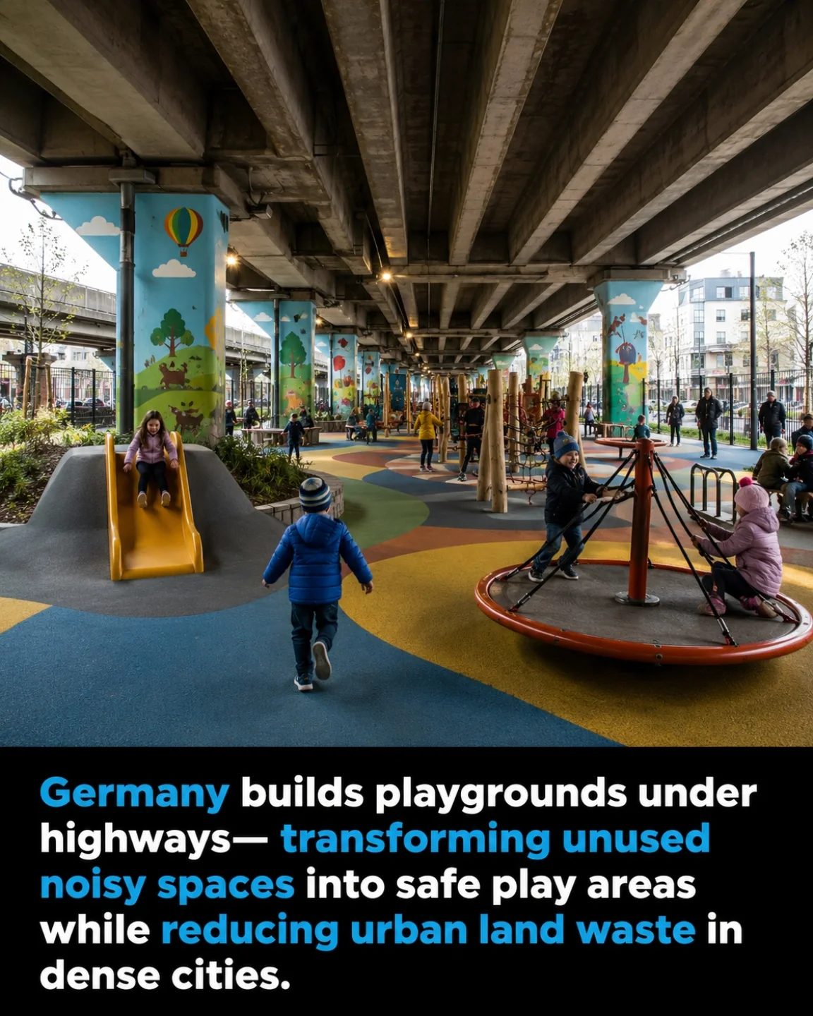 Germany's Urban Solution: Playgrounds Under Highways