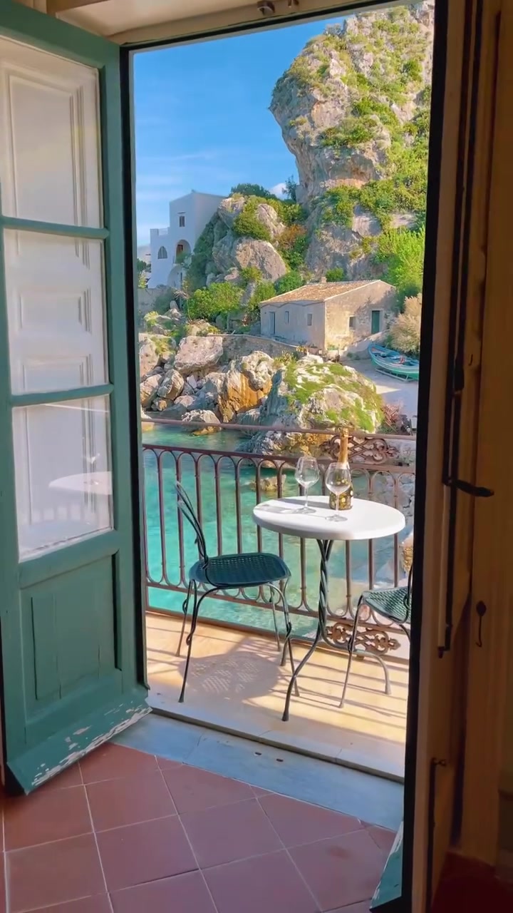 Sicily Italy Balcony View from Tonnara di Scopello