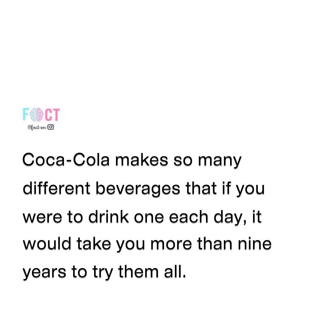 Coca-Cola's Beverage Variety: Drink One a Day for Nine Years
