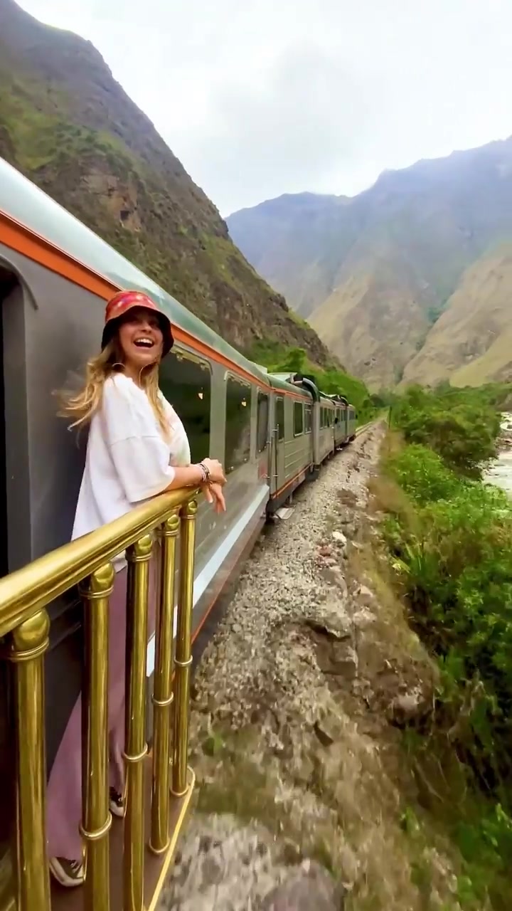 Peru Train Journey Through Scenic Mountain Valley