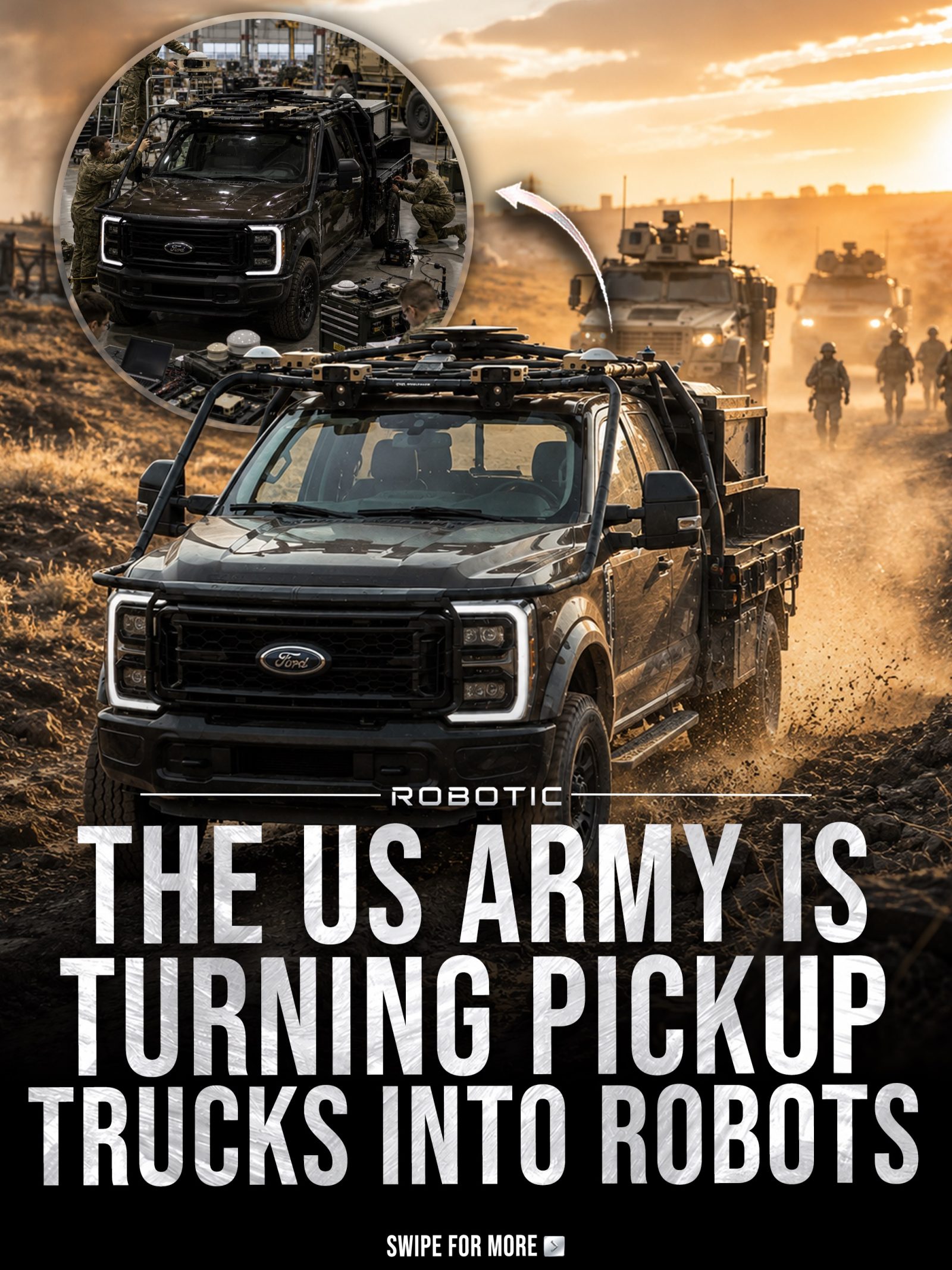 U.S. Army Transforms Ford F-250s into Robotic Support Vehicles