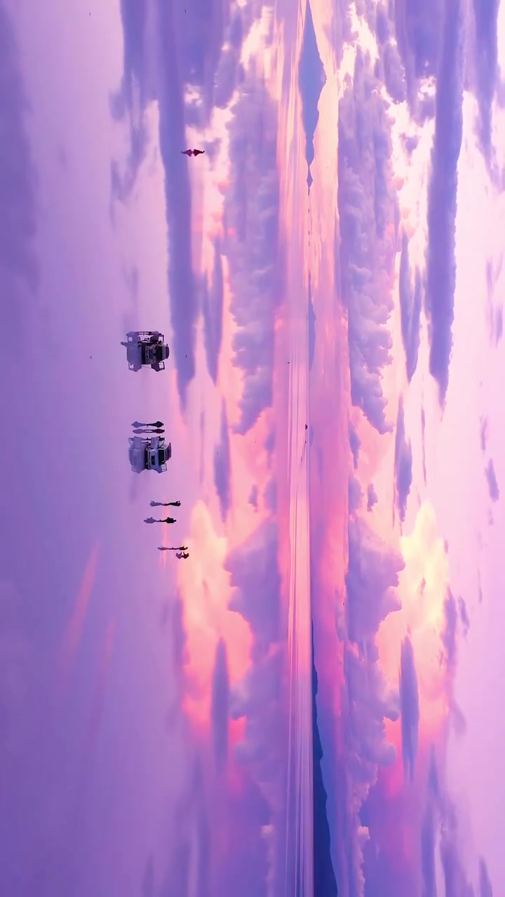 Off-Road Vehicle Reflection in Sunset Light