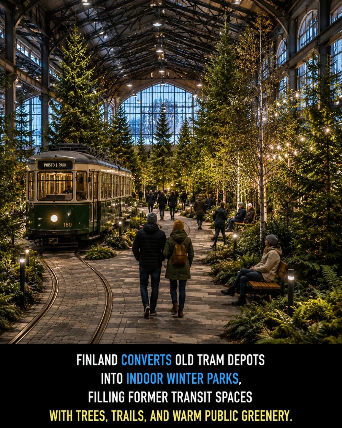 Finland's Indoor Winter Parks: Old Tram Depots Turned Festive Greenspaces