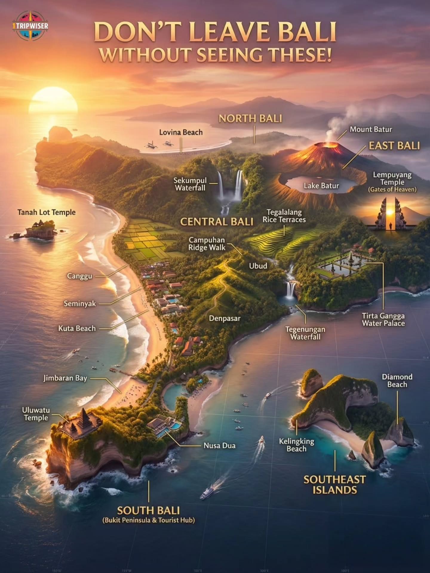 Discover Bali's Top Destinations: A Region-by-Region Map Guide