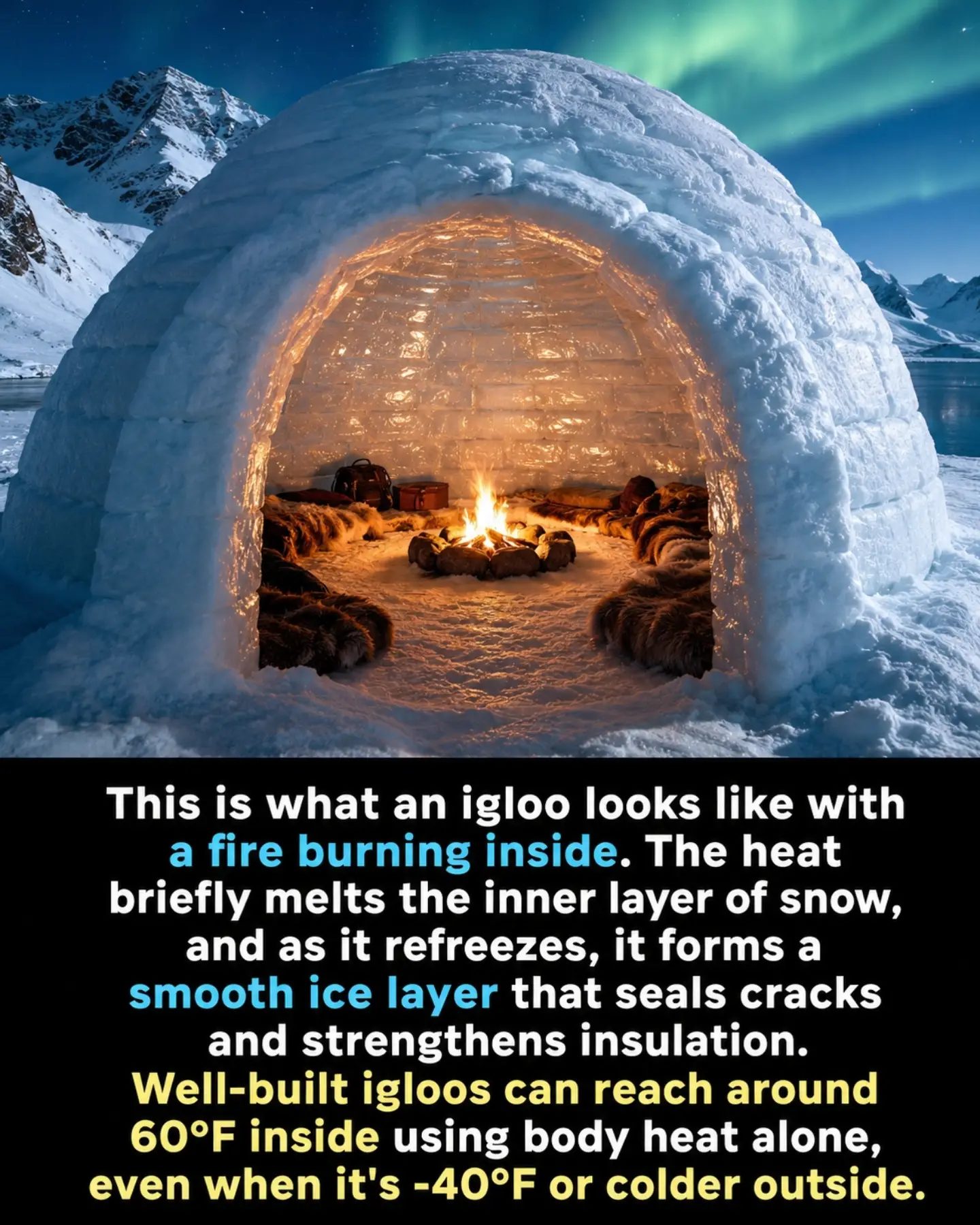 Igloos' Insulation Secrets: How Fire Keeps Them Warm.