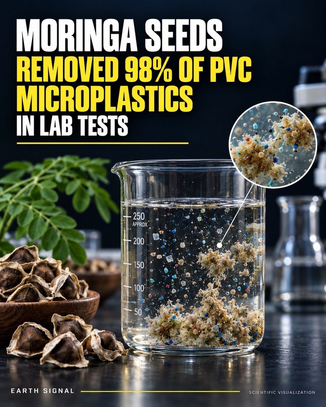 Earth Signal Moringa Seeds Remove 98% PVC Microplastics