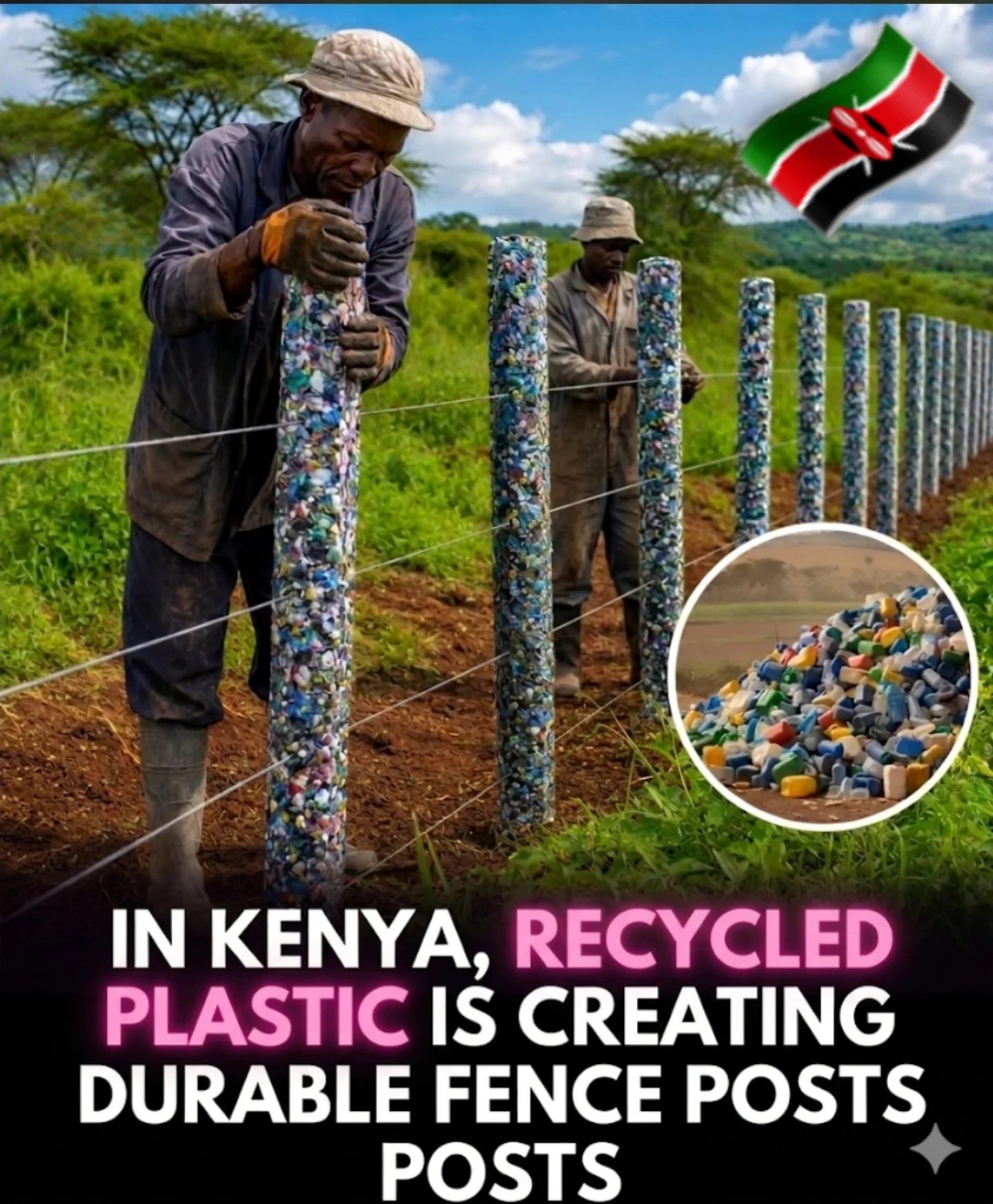 Transforming Kenya's Plastic Waste into Durable Fence Posts