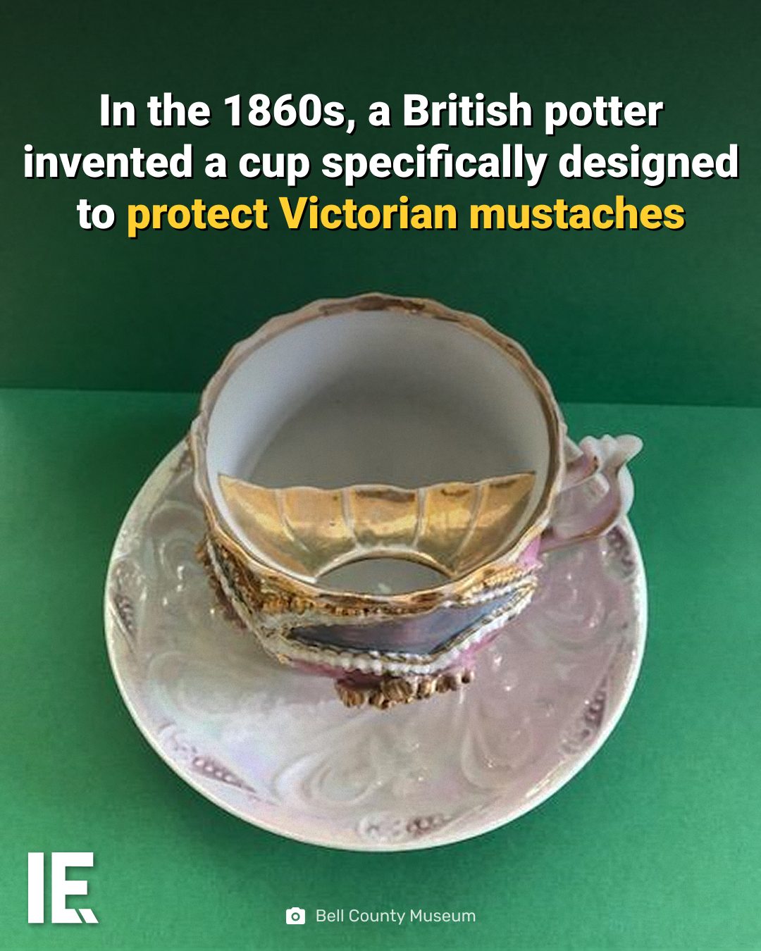The Mustache Cup: 1860s Invention for Victorian Mustache Protection