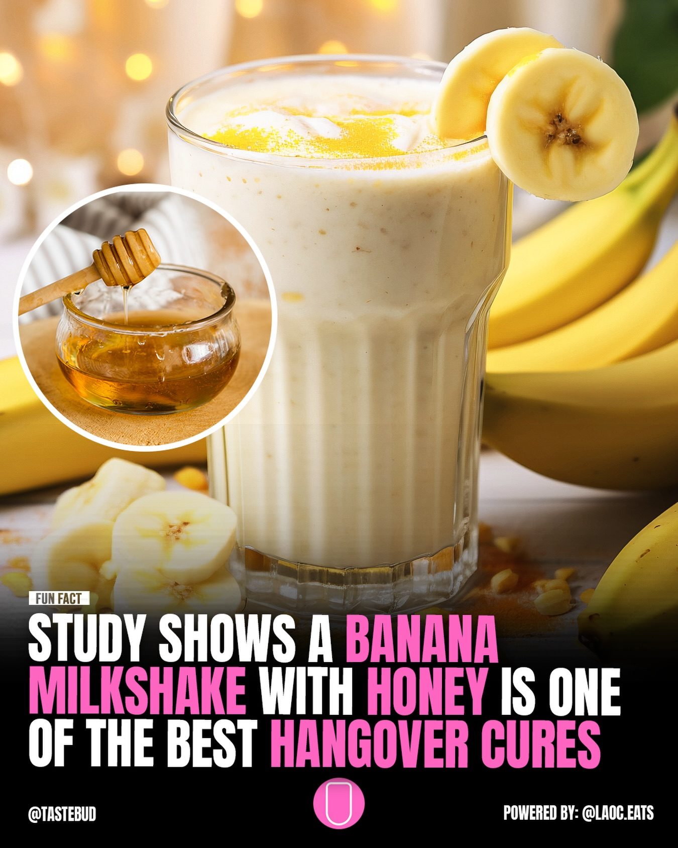 Banana Milkshake: Quick Hangover Fix with Honey and Milk