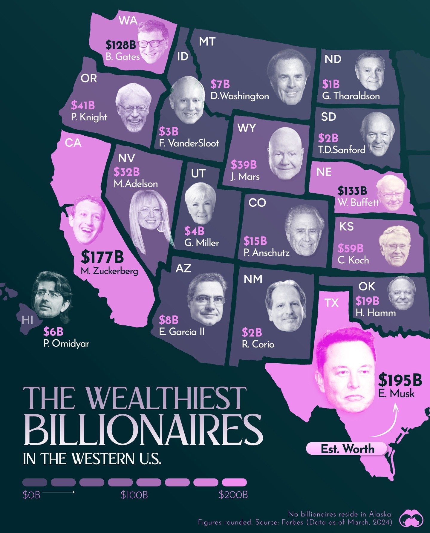 Top Billionaires in Western US: March 2024 Rankings