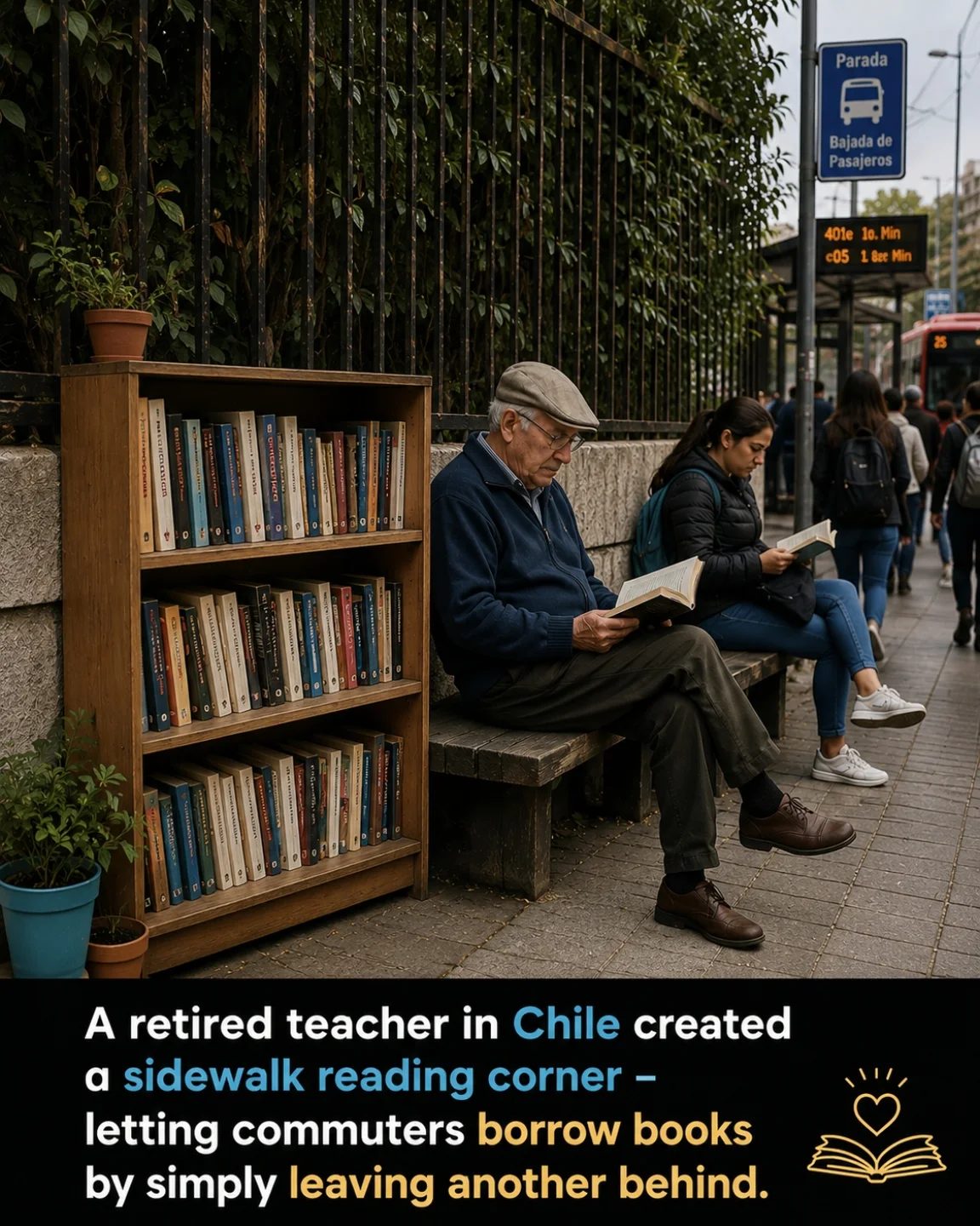 Chile's Little Free Library: A Retired Teacher's Gift to Commuters