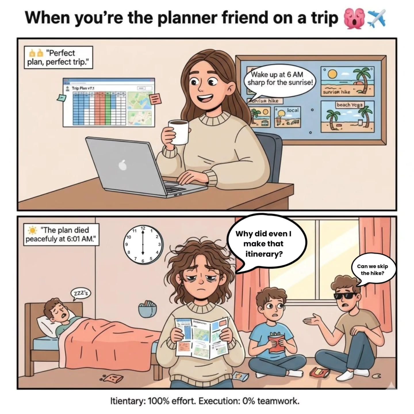 When Trip Plans Go Awry: The Humor in Travel Expectations