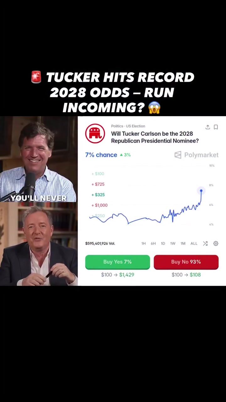 Tucker Carlson's 2028 Presidential Run Odds Surge to 7%