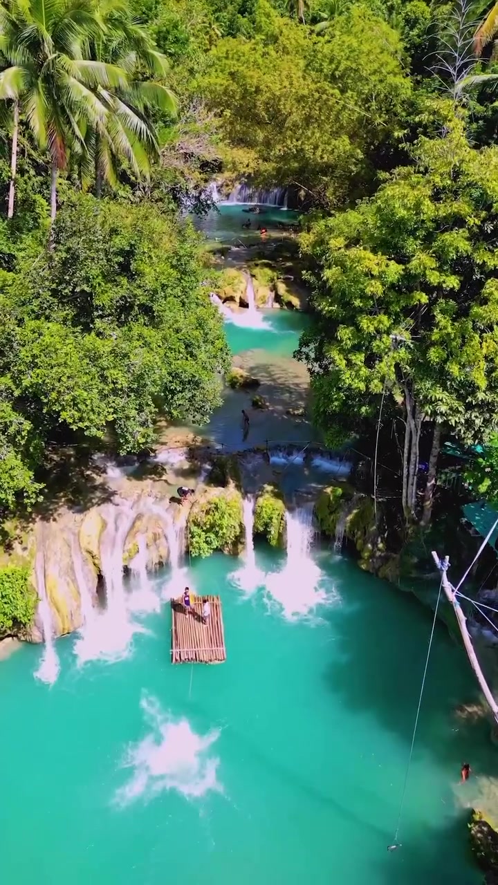 Kawasan Falls Aerial View: Philippines' Turquoise Beauty