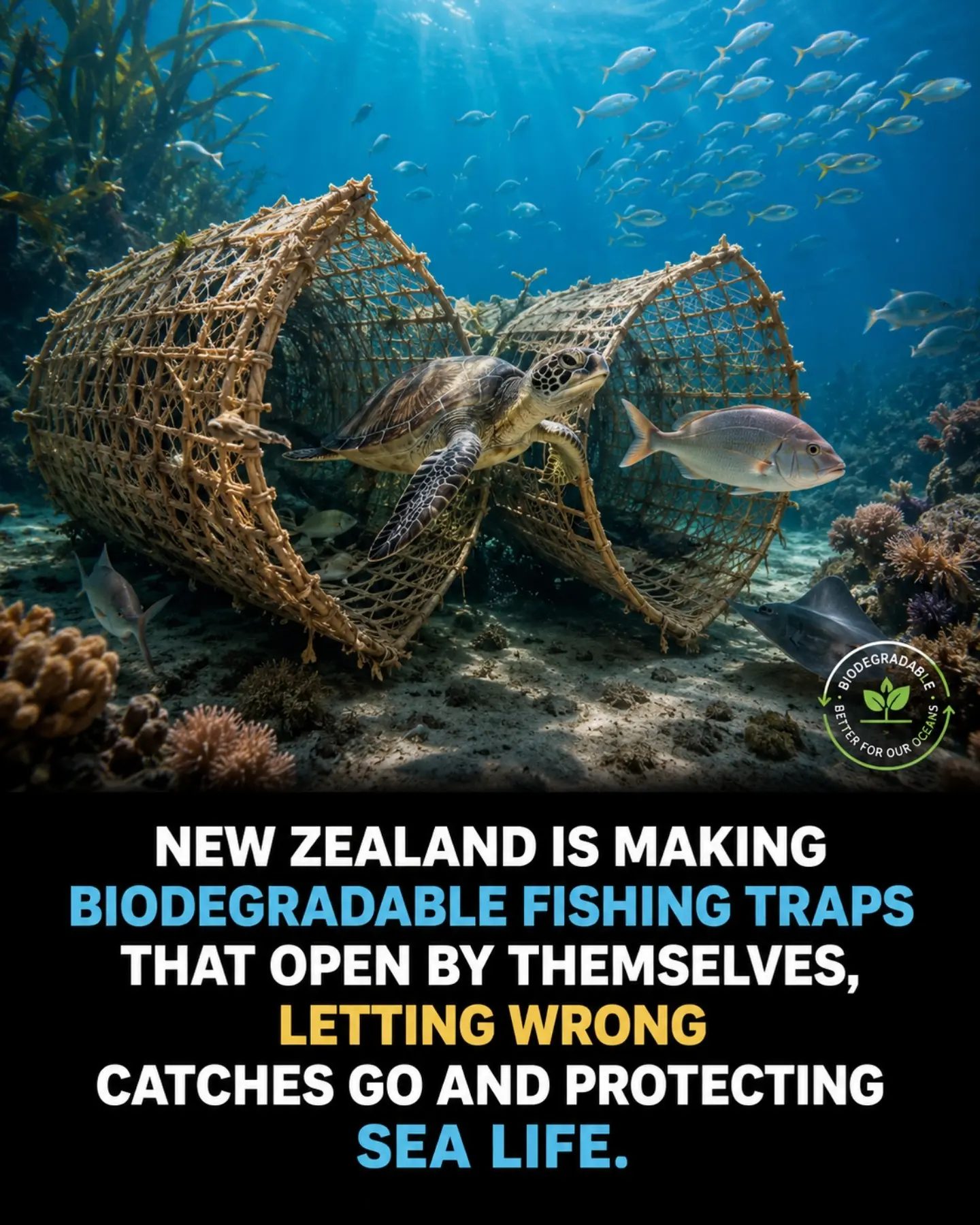 New Zealand's Biodegradable Fishing Traps: Protecting Ocean Life