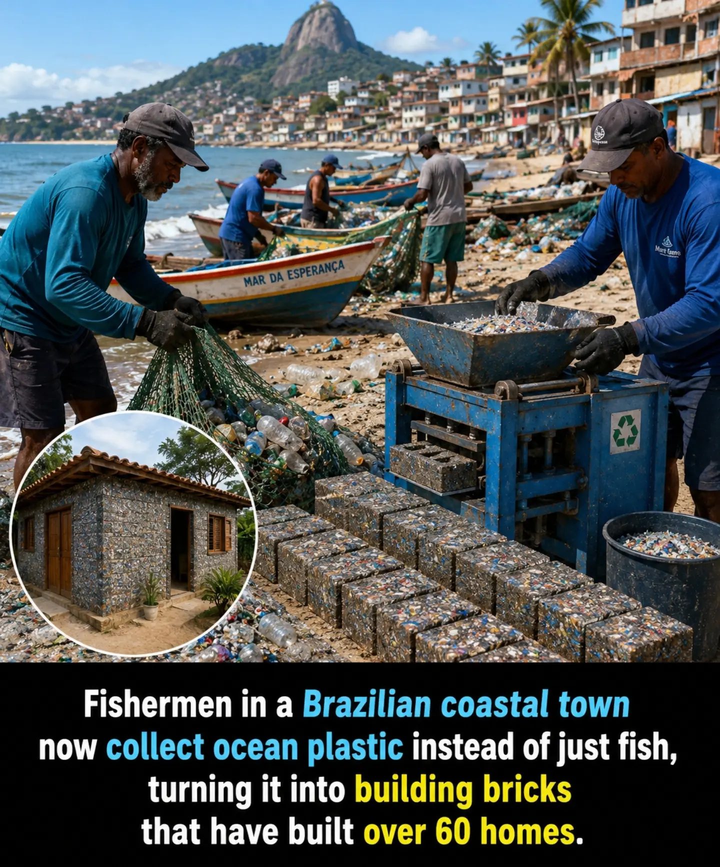 Brazilian Fishermen Build Homes with Recycled Ocean Plastic
