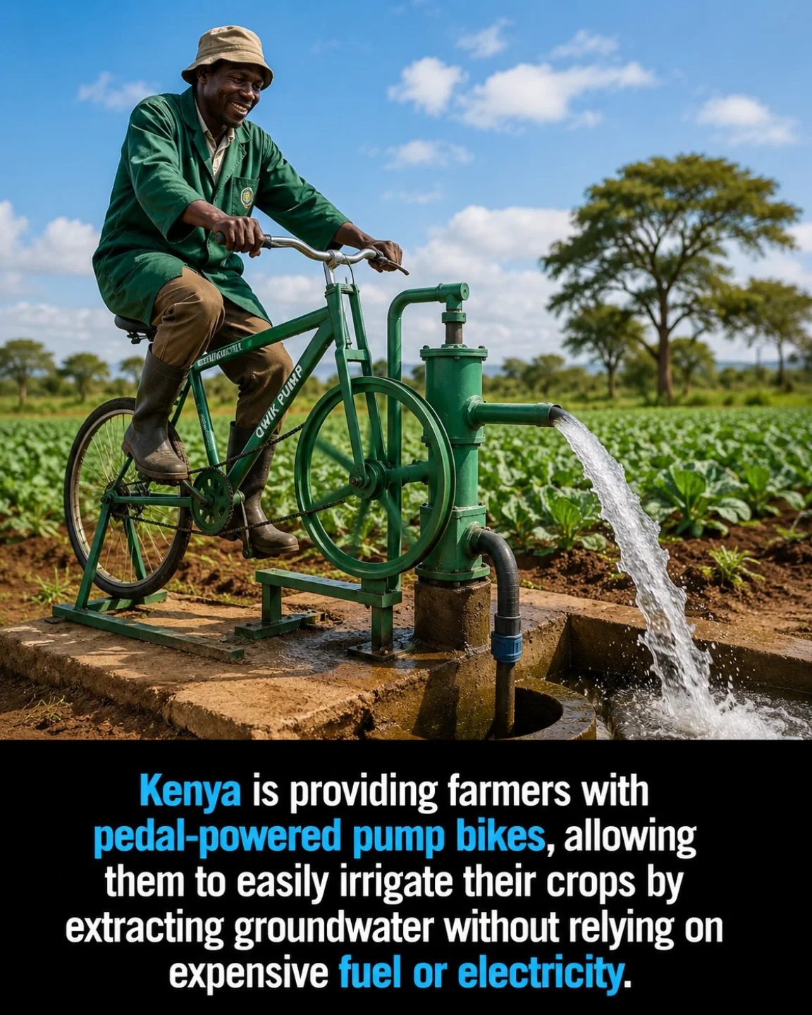 Farmers in Kenya Use Pedal-Powered Bikes for Sustainable Irrigation