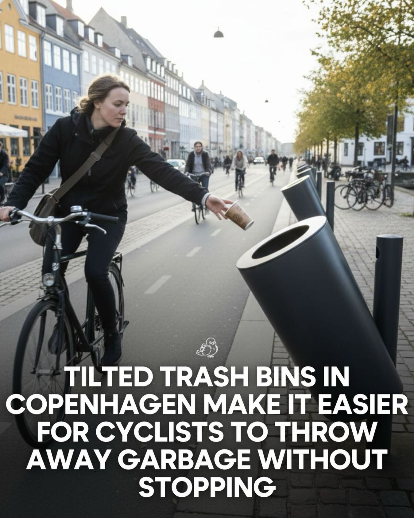 Copenhagen's Convenient Trash Bins for Cyclists