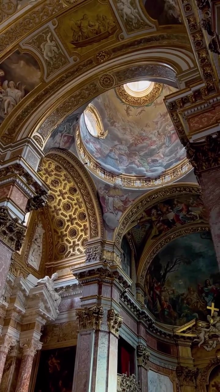 Baroque Church Interior: Frescoes and Grandeur