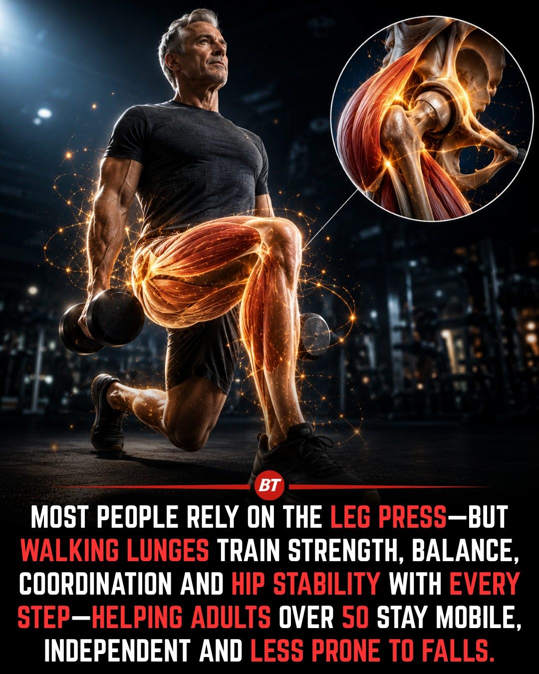 Walking Lunges: Essential for Over-50s' Mobility and Fall Prevention