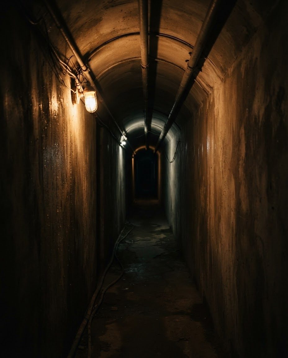 Tunnel Exploration: Mysterious Industrial Journey