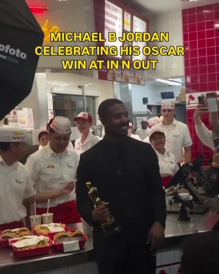 Michael B. Jordan's Oscar Win Celebration at In-N-Out