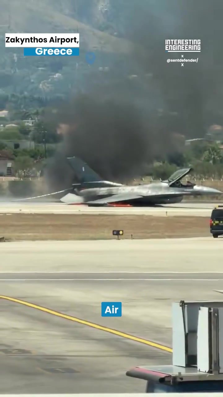 **F-16 Fighter Jet's Emergency Belly Landing at Zakynthos Airport**