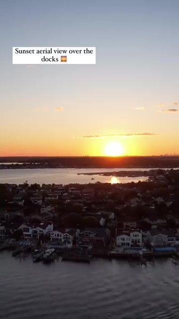 Merrick's Sunset: Aerial View of Golden Docks