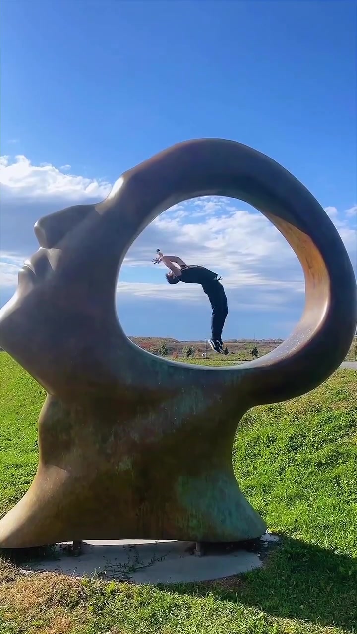 Acrobatics in Bronze Face Sculpture
