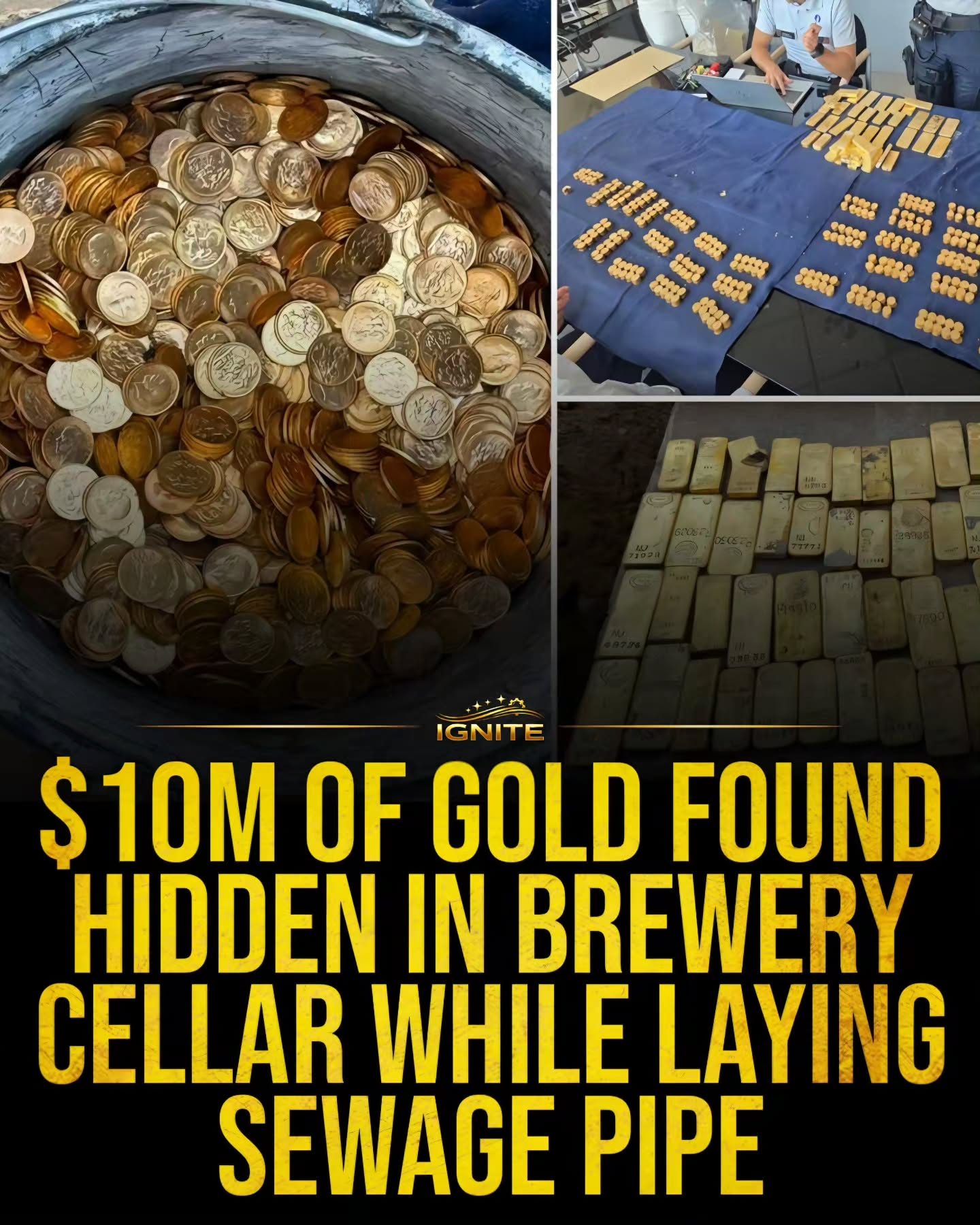 Gold Hoard Found in Brewery During Sewer Work