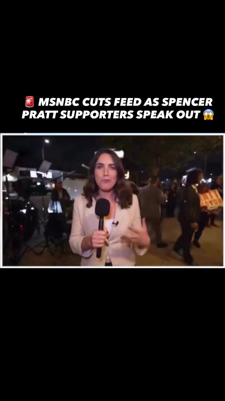 MSNBC Cuts Feed During Spencer Pratt Rally in Los Angeles.