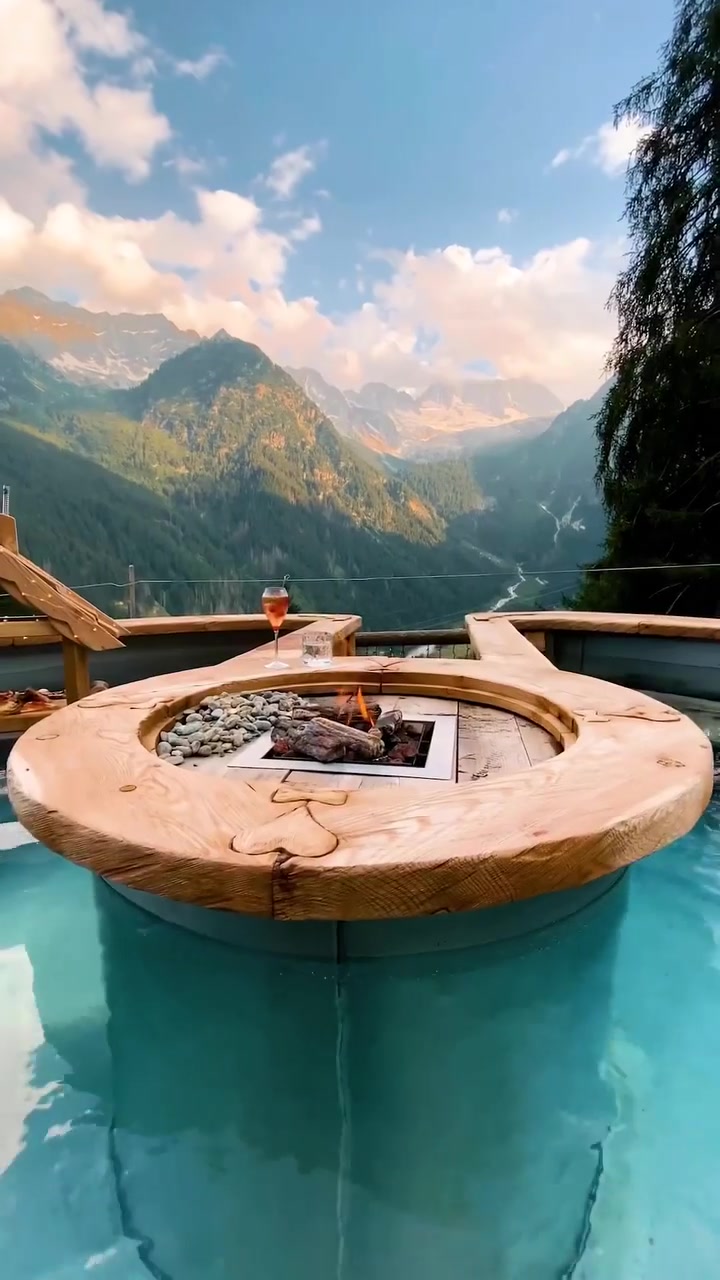 Luxury Outdoor Hot Tub with Mountain Views