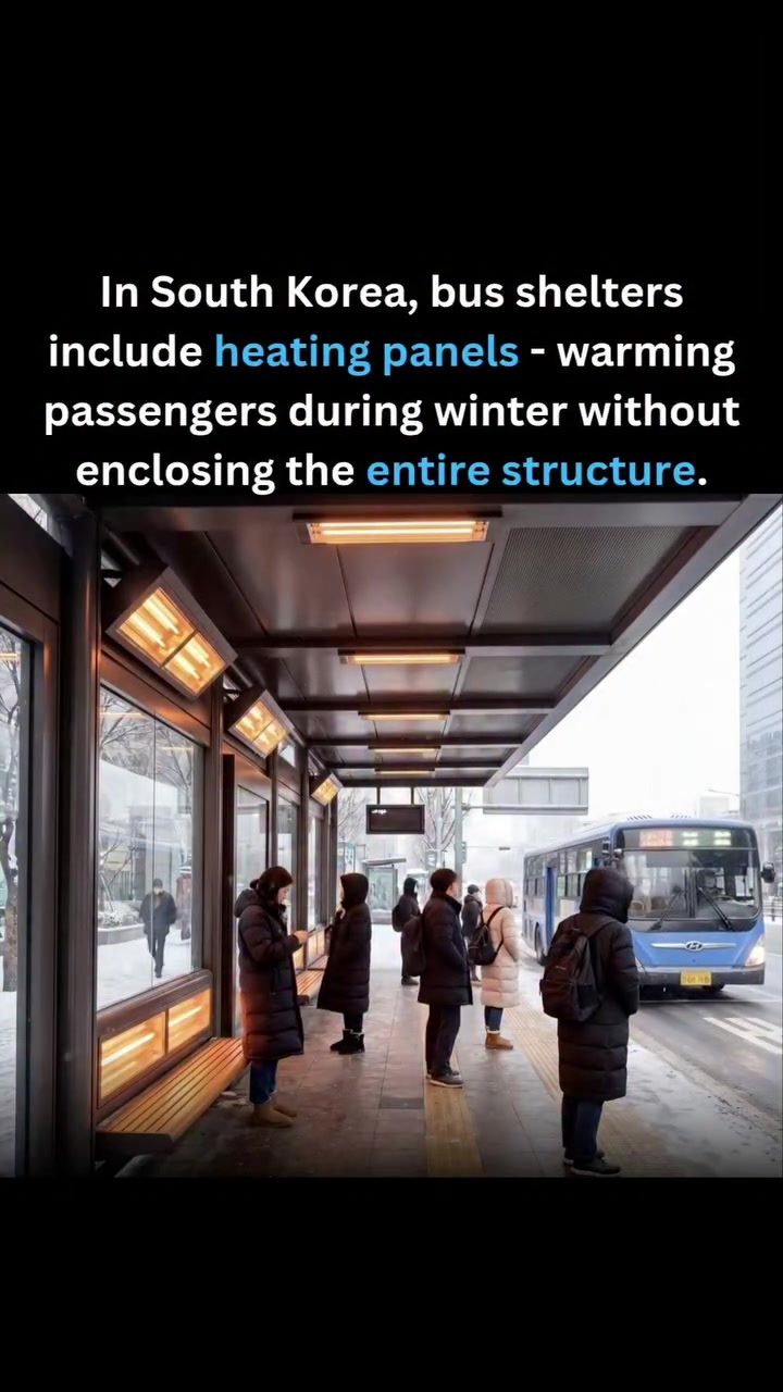 South Korean Bus Shelters: Heating Panels for Winter Comfort