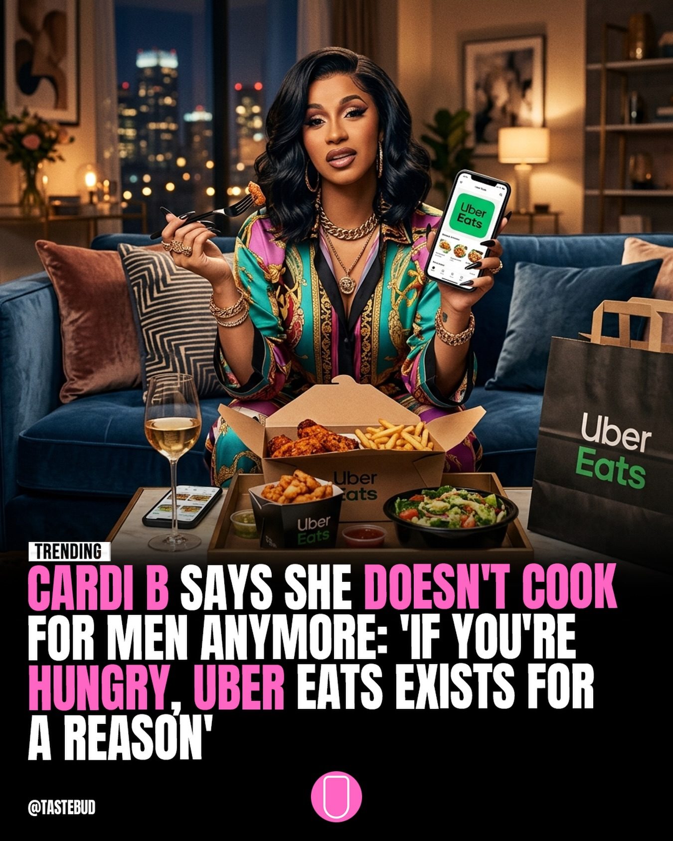 Cardi B's Uber Eats Promo: Why She's Done Cooking for Men