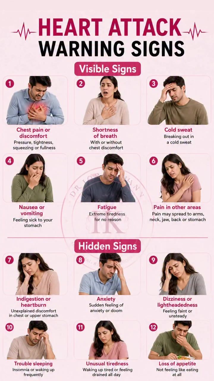 Heart Attack: Know the Visible and Hidden Warning Signs